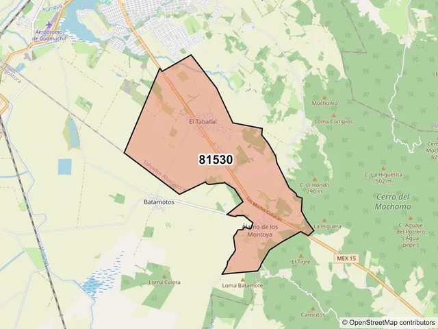 Mapa del código postal 81530, Salvador Alvarado, Sinaloa