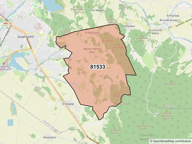 Mapa del código postal 81533, Salvador Alvarado, Sinaloa