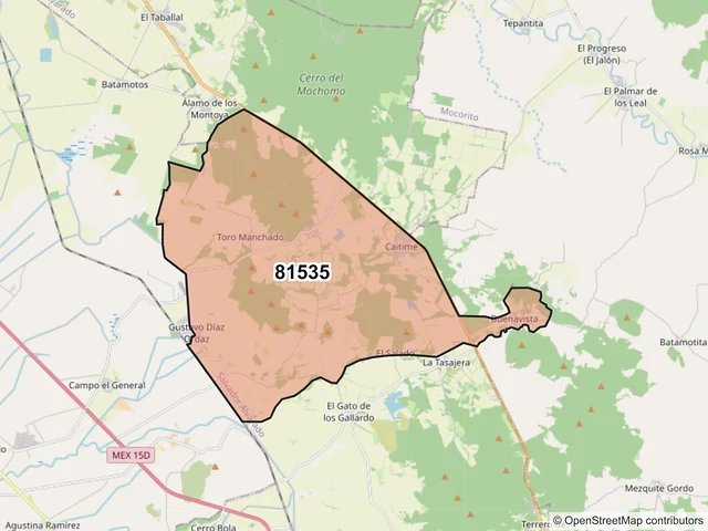 Mapa del código postal 81535, Salvador Alvarado, Sinaloa