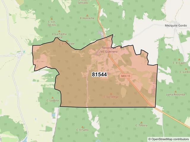Mapa del código postal 81544, Salvador Alvarado, Sinaloa