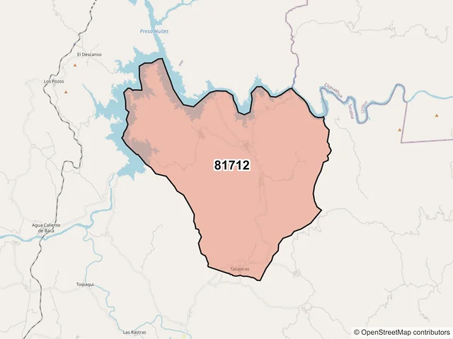 Mapa del código postal 81712, Choix, Sinaloa