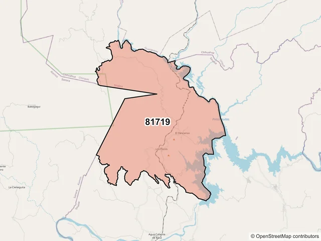 Mapa del código postal 81719, Choix, Sinaloa