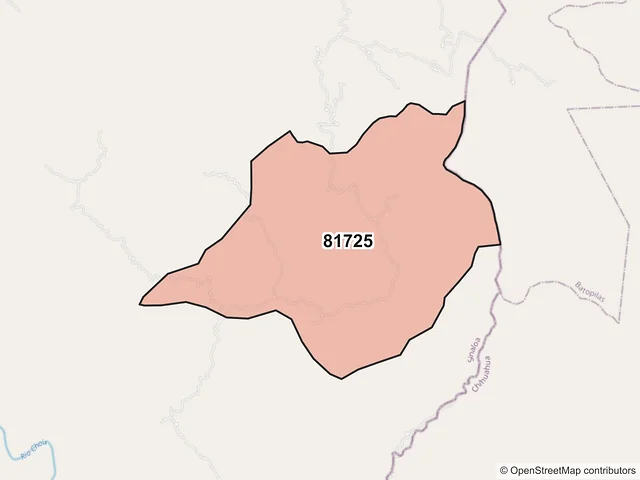 Mapa del código postal 81725, Choix, Sinaloa