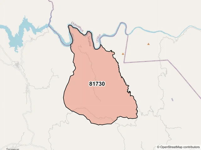 Mapa del código postal 81730, Choix, Sinaloa
