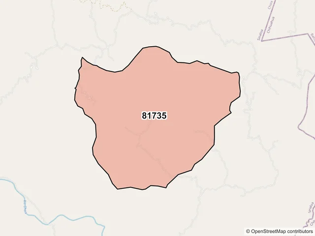Mapa del código postal 81735, Choix, Sinaloa