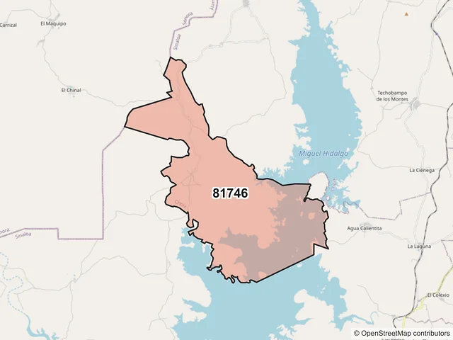 Mapa del código postal 81746, Choix, Sinaloa