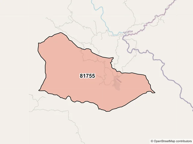 Mapa del código postal 81755, Choix, Sinaloa
