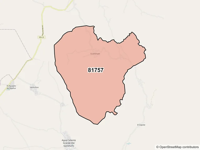 Mapa del código postal 81757, Choix, Sinaloa