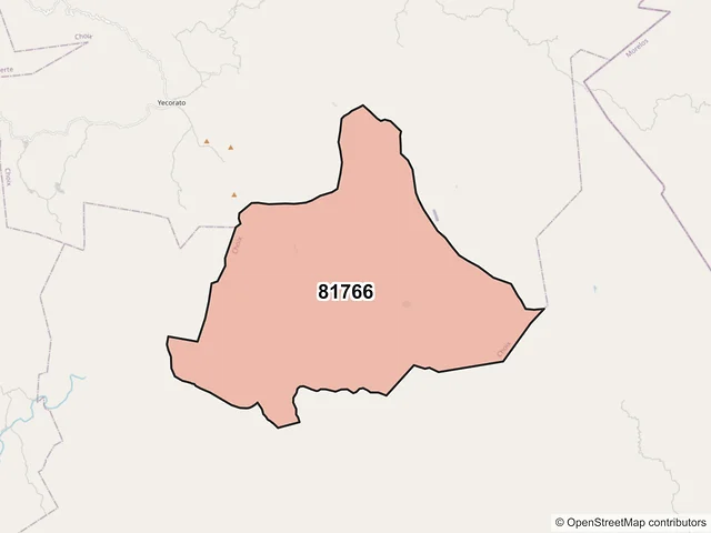 Mapa del código postal 81766, Choix, Sinaloa