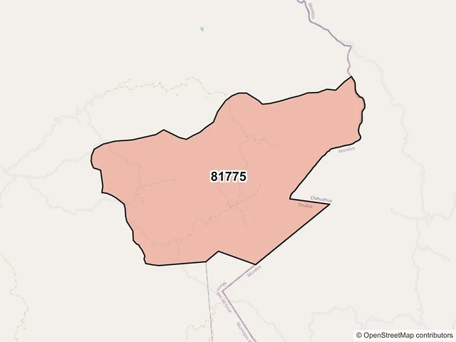Mapa del código postal 81775, Choix, Sinaloa