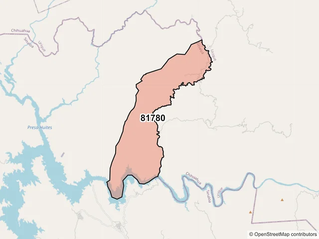 Mapa del código postal 81780, Choix, Sinaloa
