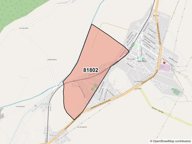 Mapa del código postal 81802, El Fuerte, Sinaloa