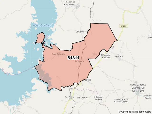 Mapa del código postal 81811, El Fuerte, Sinaloa