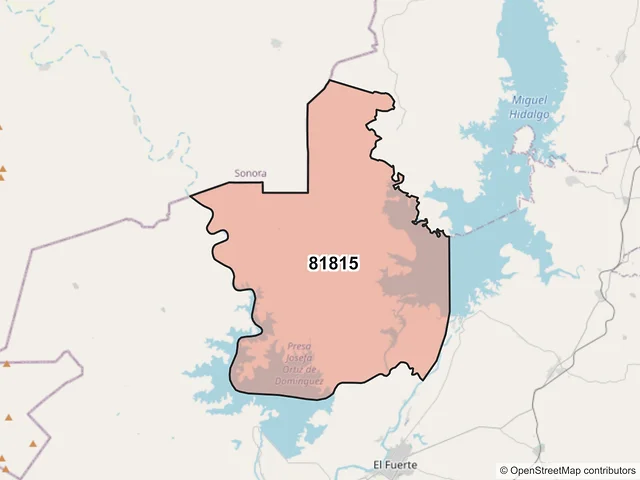 Mapa del código postal 81815, El Fuerte, Sinaloa