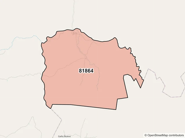 Mapa del código postal 81864, El Fuerte, Sinaloa