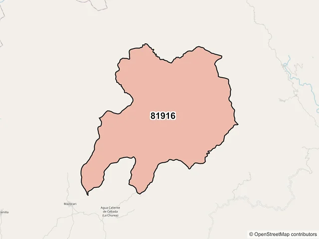 Mapa del código postal 81916, Sinaloa, Sinaloa