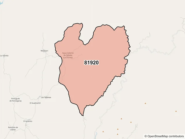 Mapa del código postal 81920, Sinaloa, Sinaloa
