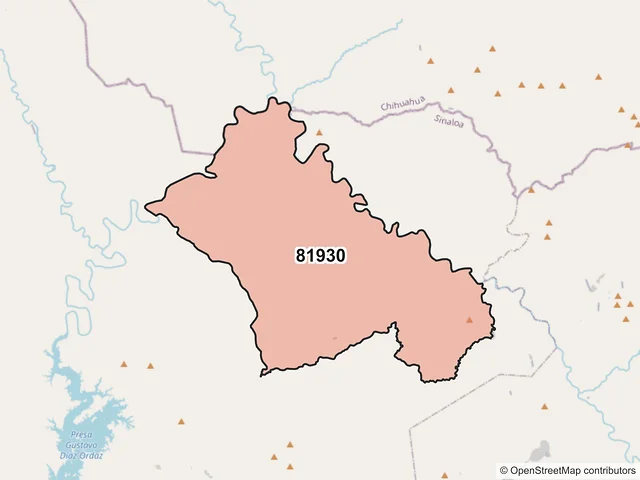 Mapa del código postal 81930, Sinaloa, Sinaloa