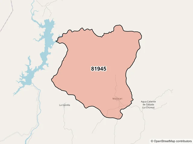 Mapa del código postal 81945, Sinaloa, Sinaloa