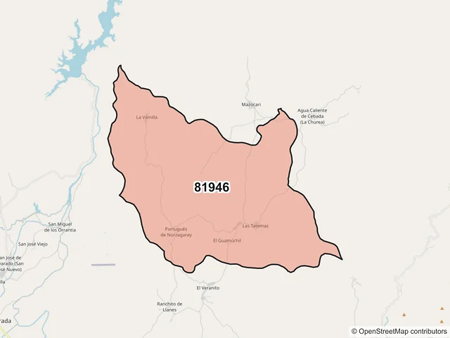 Mapa del código postal 81946, Sinaloa, Sinaloa