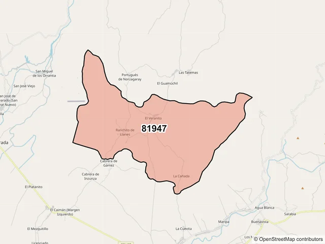 Mapa del código postal 81947, Sinaloa, Sinaloa