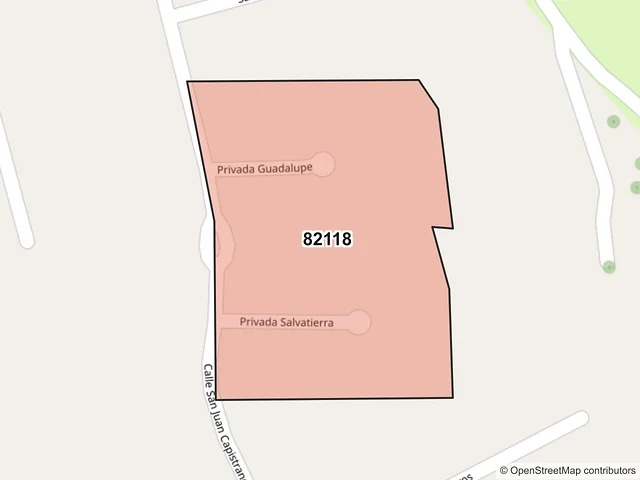 Mapa del código postal 82118, Mazatlán, Sinaloa