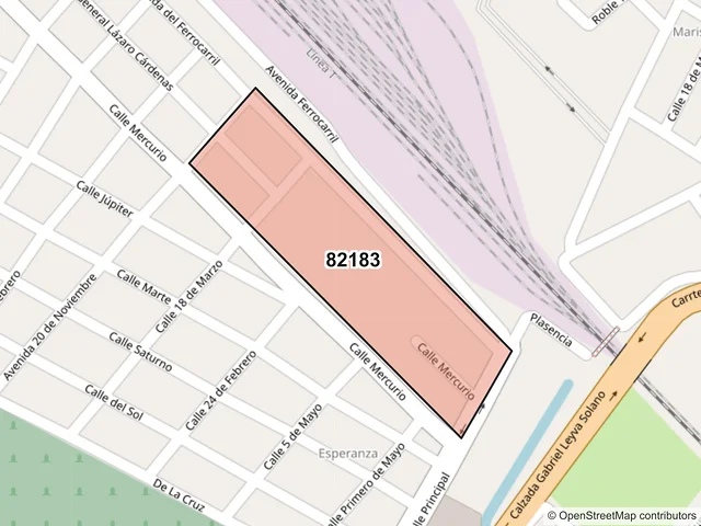 Mapa del código postal 82183, Mazatlán, Sinaloa
