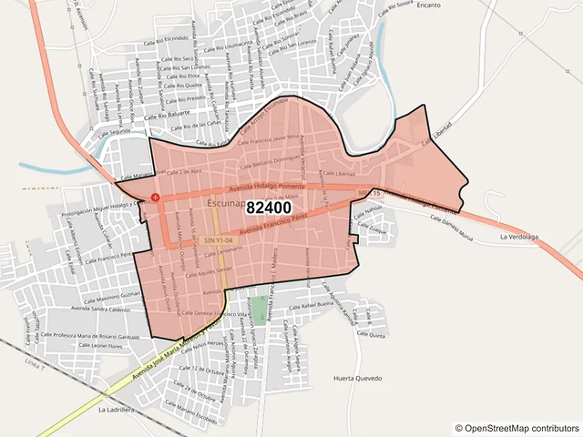 Mapa del código postal 82400, Escuinapa, Sinaloa