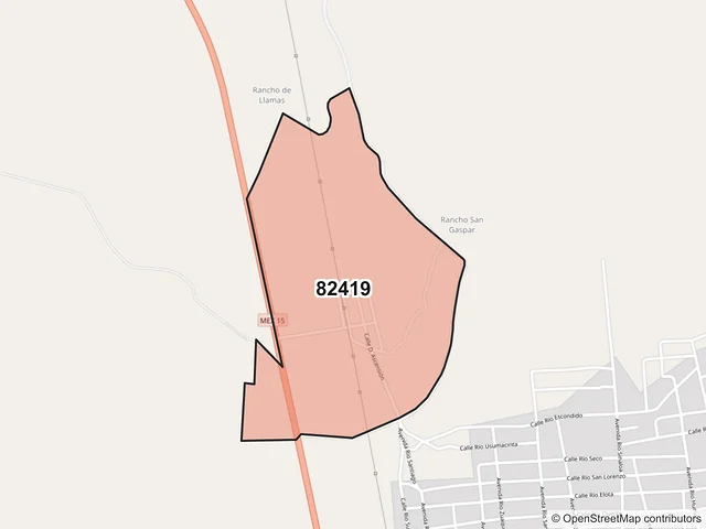 Mapa del código postal 82419, Escuinapa, Sinaloa