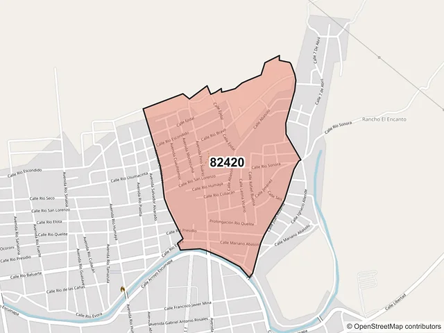 Mapa del código postal 82420, Escuinapa, Sinaloa