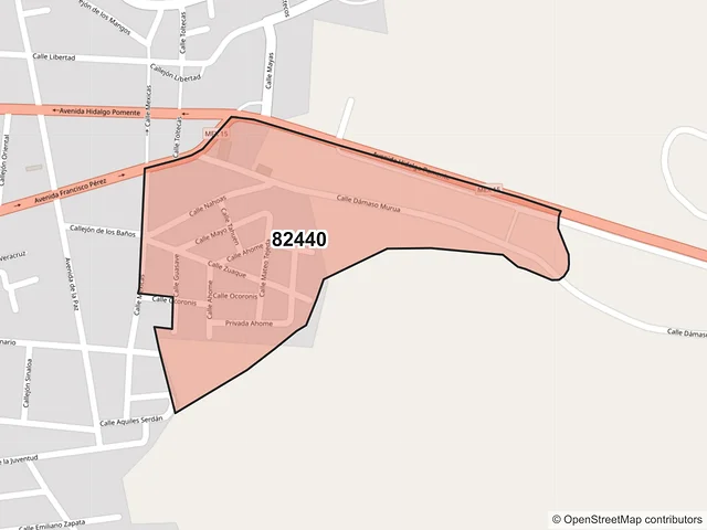 Mapa del código postal 82440, Escuinapa, Sinaloa