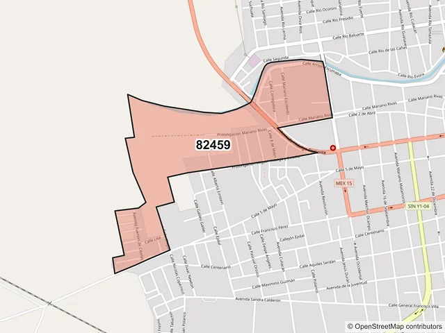 Mapa del código postal 82459, Escuinapa, Sinaloa