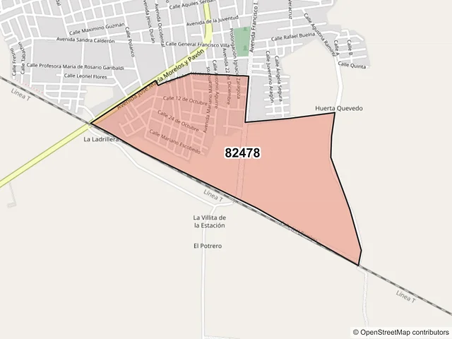 Mapa del código postal 82478, Escuinapa, Sinaloa