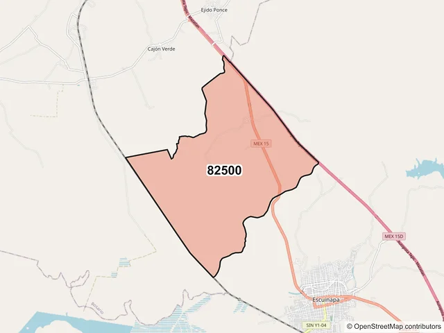 Mapa del código postal 82500, Escuinapa, Sinaloa
