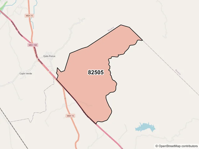 Mapa del código postal 82505, Escuinapa, Sinaloa
