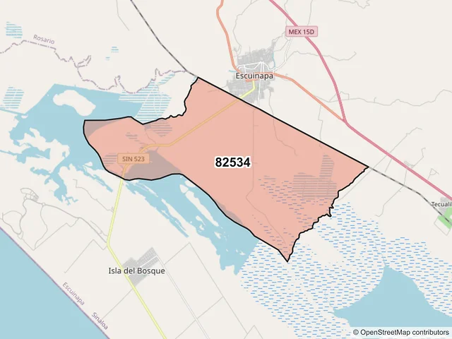 Mapa del código postal 82534, Escuinapa, Sinaloa