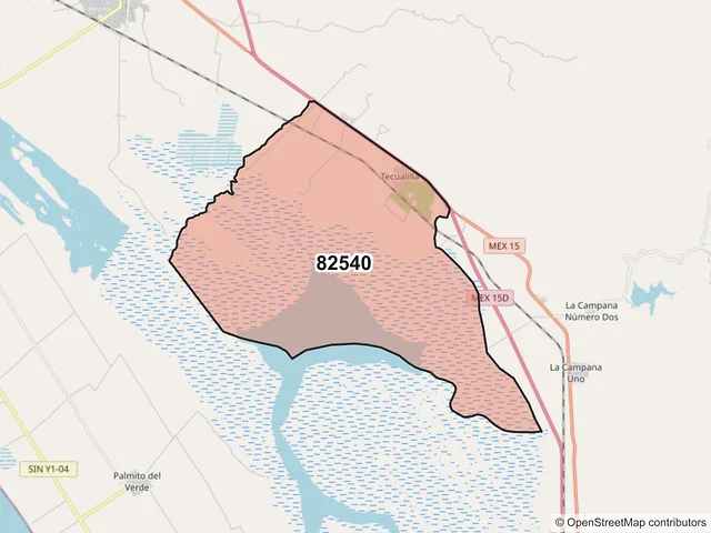 Mapa del código postal 82540, Escuinapa, Sinaloa