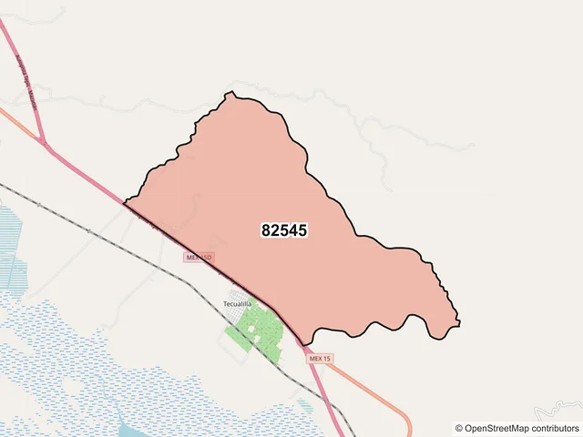 Mapa del código postal 82545, Escuinapa, Sinaloa
