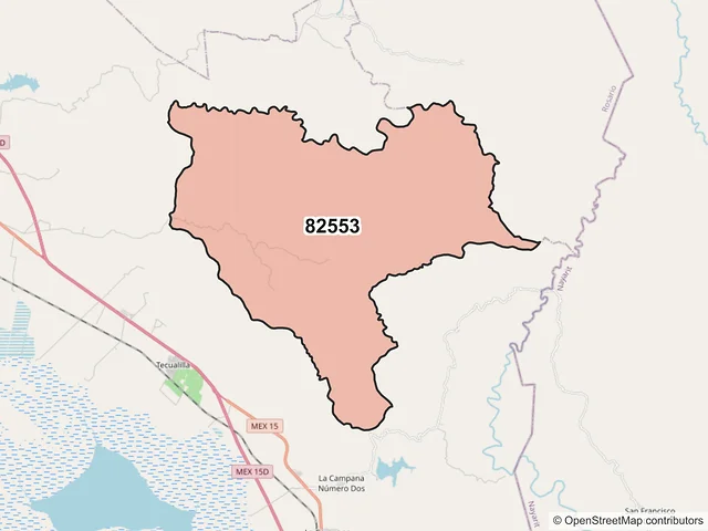 Mapa del código postal 82553, Escuinapa, Sinaloa