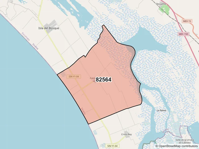 Mapa del código postal 82564, Escuinapa, Sinaloa