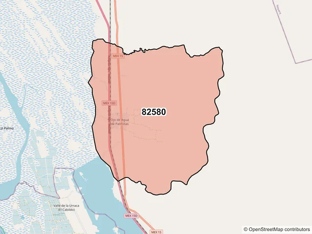 Mapa del código postal 82580, Escuinapa, Sinaloa