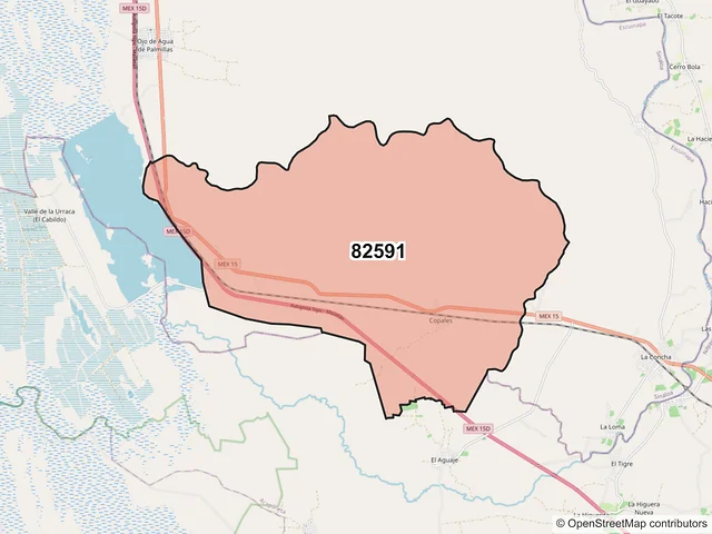 Mapa del código postal 82591, Escuinapa, Sinaloa