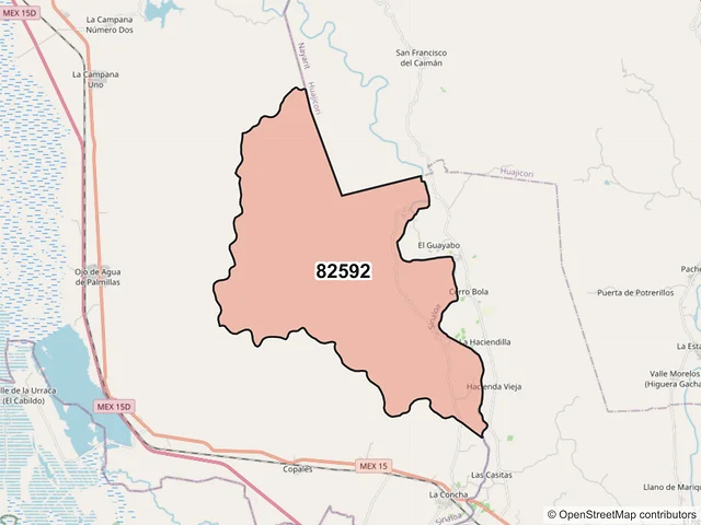Mapa del código postal 82592, Escuinapa, Sinaloa