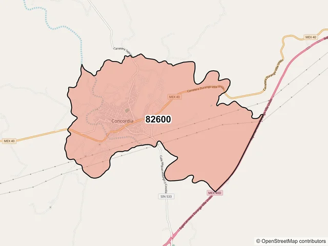 Mapa del código postal 82600, Concordia, Sinaloa