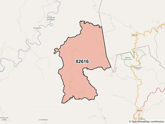 Mapa del código postal 82616, Concordia, Sinaloa