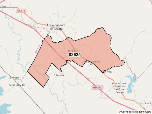 Mapa del código postal 82625, Concordia, Sinaloa