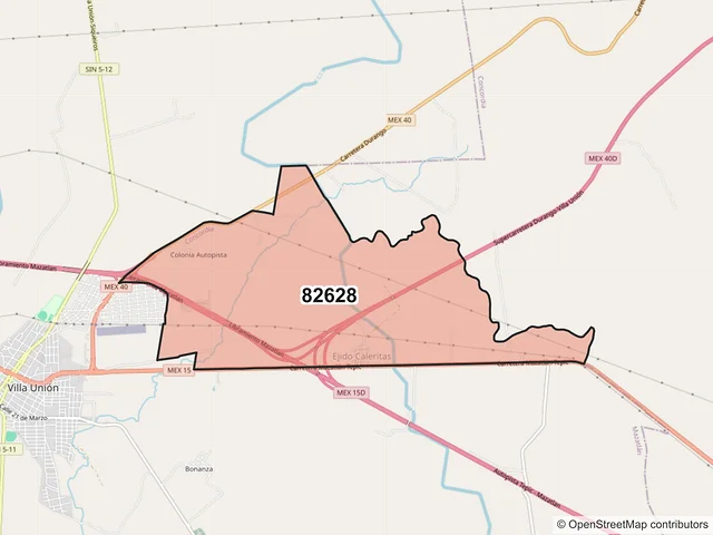 Mapa del código postal 82628, Concordia, Sinaloa