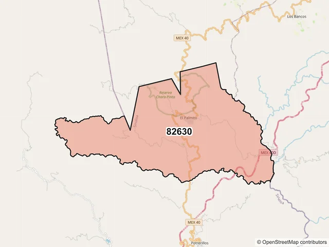 Mapa del código postal 82630, Concordia, Sinaloa