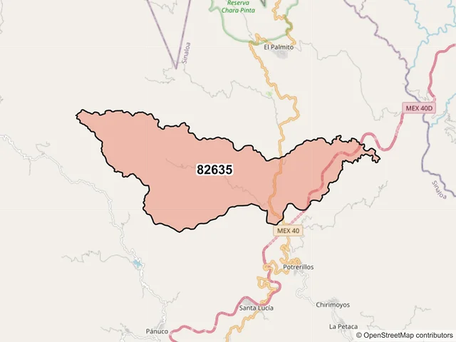 Mapa del código postal 82635, Concordia, Sinaloa