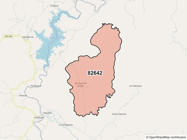 Mapa del código postal 82642, Concordia, Sinaloa